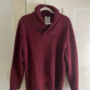 Le31 men’s shawlneck sweater in maroon